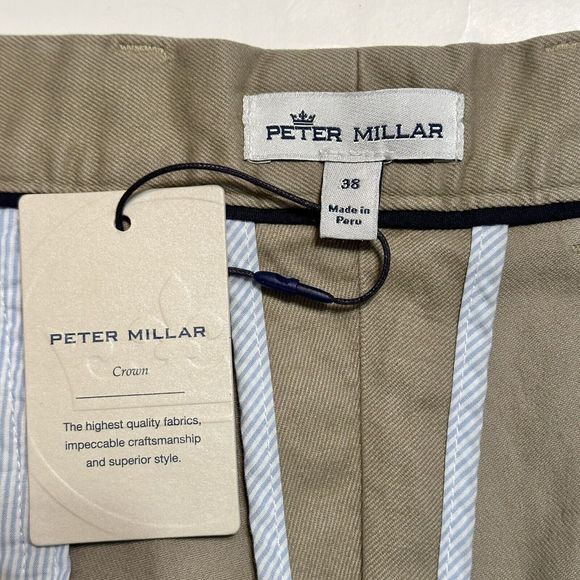 Peter Millar Crown Chino Quality Pants MF22B06 Sag Khaki Mens Size 38 NWT - Picture 7 of 11